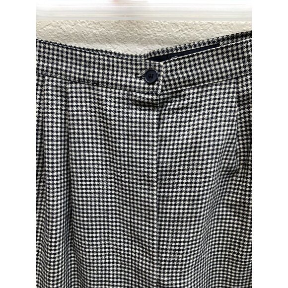 Giorgio Sant'Angelo Classy Merino Wool Gingham Pattern A-Line Skirt 6 - Picture 4 of 7